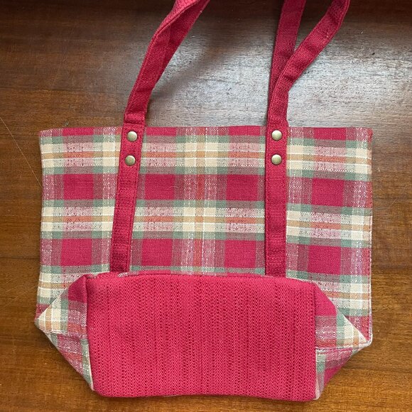 Longaberger Red Plaid Homestead Bag - Picture 3 of 8